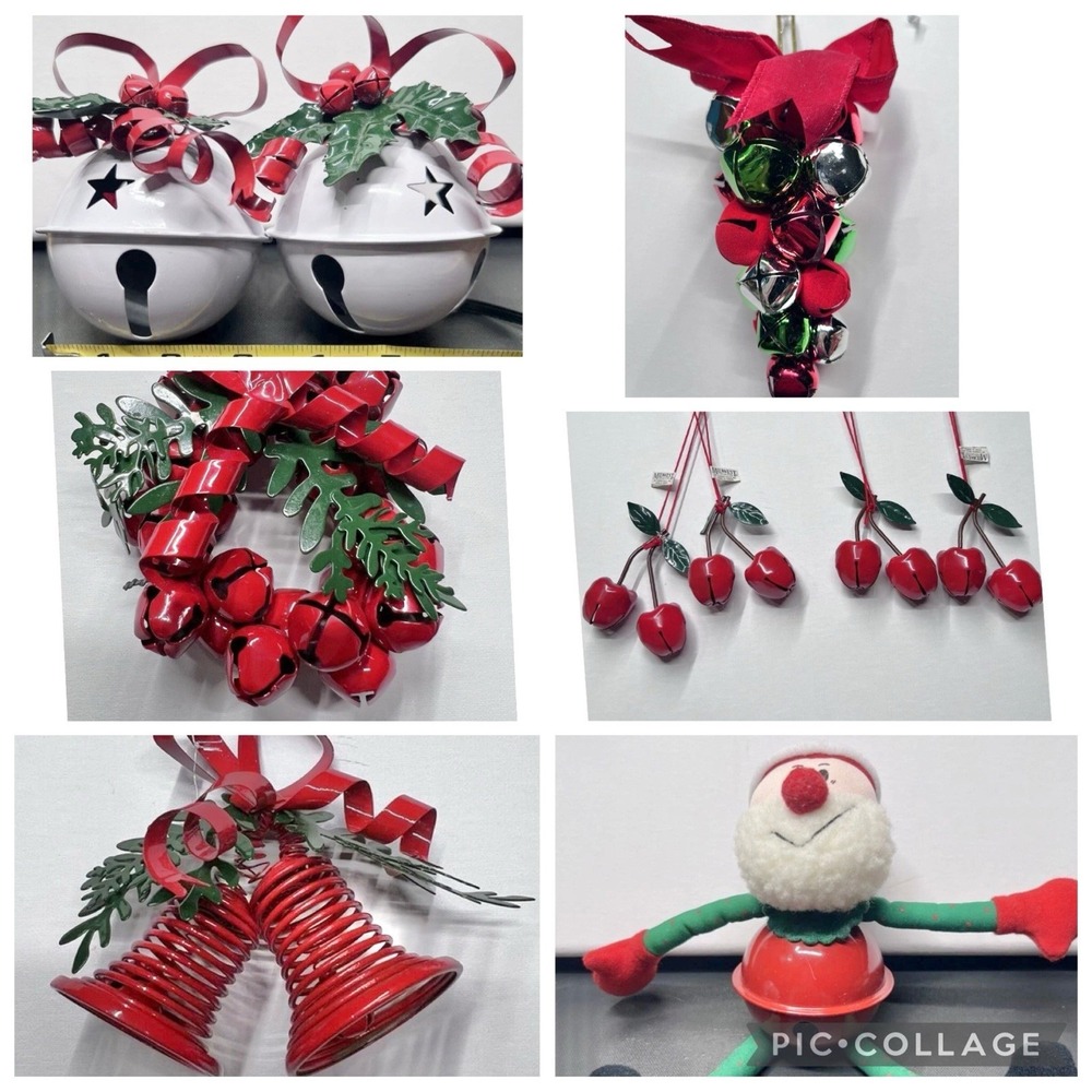 Vintage Metal Jingle Bell Christmas Ornaments Lot Dept 56 Midwest‎ Applause